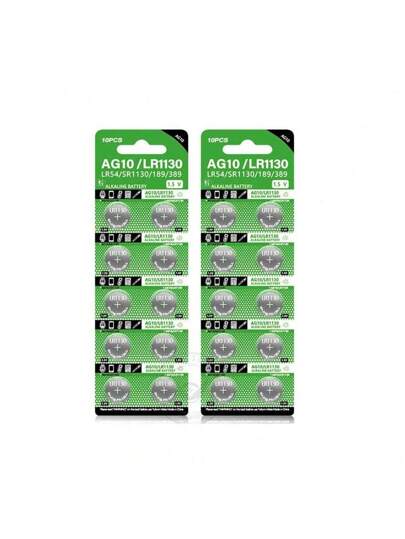 بطاريات زر قلوية AG10 LR54 Cell Coin 1.55V SR54 389 189 LR1130 SR1130 للساعات والألعاب وجهاز التحكم عن بعد