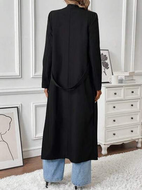EMERY ROSE معطف سترة رياضي للنساء بقصة متوسطة الطول مزدوج الصدر