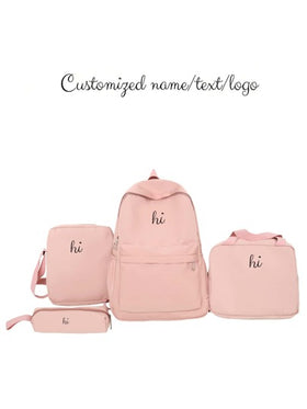 3 قطع/4 قطع مجموعة، حقيبة ظهر، حقيبة كتف، حقيبة متقاطعة، حقيبة يد، حقيبة مخلب، حافظة أقلام، مادة نايلون، سعة كبيرة، لون أحادي، لون متباين، كاجوال أنيق، متعدد الاستخدامات بسيط، مناسب للمدرسة والعمل والسفر، موسم العودة للمدرسة والتخرج، ضروريات السفر، سعة كب