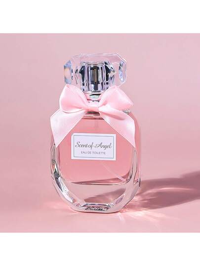 زجاجة عطر نسائي بنكهة زهرية حلوة سعة 55 مل/1.85 أونصة سائلة، مزينة بفيونكة وردية جميلة، مناسبة كهدية لصديقة/عيد ميلاد/اعتراف/عيد الحب/هدية مثالية. رائحة زهرية حلوة