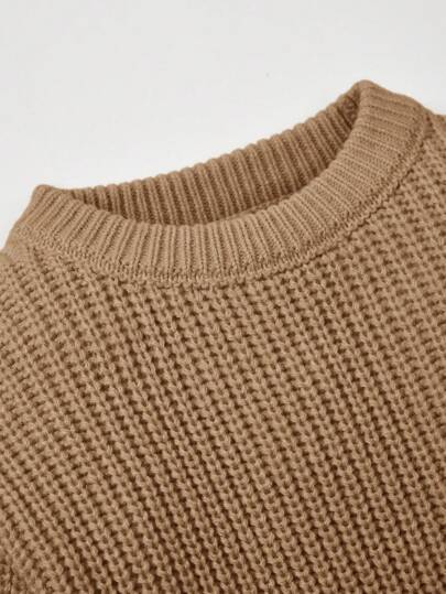 تيشيرتات بناتي Cozy Pixies كنزة صوفية كاجوال طويلة الأكمام بياقة طاقم للبنات الصغيرات