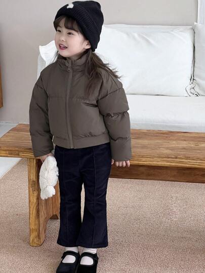 Dazy Kids جاكيت بلون أحادي للفتيات، ملابس خريفية للفتاة الصغيرة رمضان