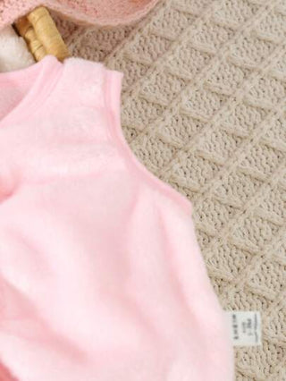 SHEIN طقم إطلالة لحديثي الولادة من البنات يتكون من 2 قطعة: بوني وسترة كارديجان