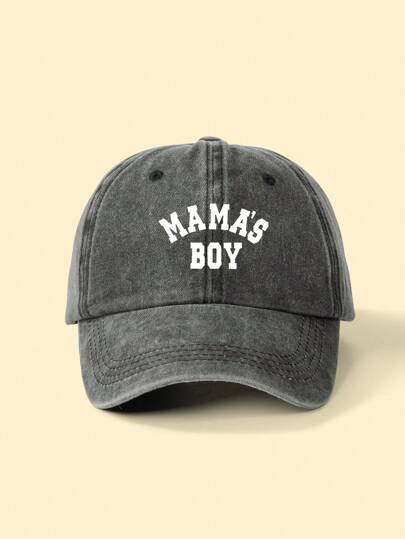 قبعة بيسبول مطبوعة Washed Mama"s Boy للأطفال ، قابلة للتعديل للنزهات الخارجية وحماية الشمس للصبيان والبنات ، رحلة الربيع والخريف ، عطلات الشاطئ Y2K ، حماية من الشمس