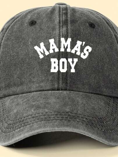 قبعة بيسبول مطبوعة Washed Mama"s Boy للأطفال ، قابلة للتعديل للنزهات الخارجية وحماية الشمس للصبيان والبنات ، رحلة الربيع والخريف ، عطلات الشاطئ Y2K ، حماية من الشمس