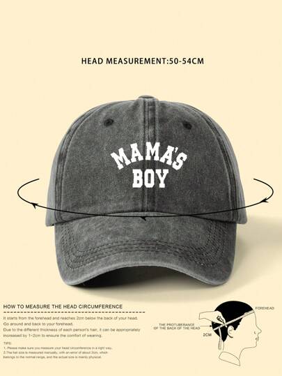 قبعة بيسبول مطبوعة Washed Mama"s Boy للأطفال ، قابلة للتعديل للنزهات الخارجية وحماية الشمس للصبيان والبنات ، رحلة الربيع والخريف ، عطلات الشاطئ Y2K ، حماية من الشمس