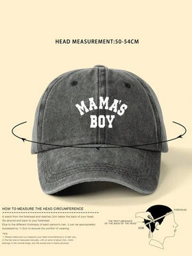 قبعة بيسبول مطبوعة Washed Mama"s Boy للأطفال ، قابلة للتعديل للنزهات الخارجية وحماية الشمس للصبيان والبنات ، رحلة الربيع والخريف ، عطلات الشاطئ Y2K ، حماية من الشمس