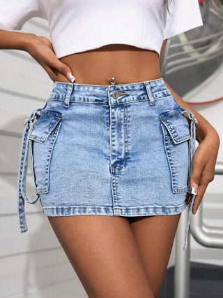 PETITE تنورة جينز قصيرة كاجوال صيفية