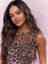 MISSGUIDED توب بلا أكمام بطبعة نمر شفاف ذو طبقتين