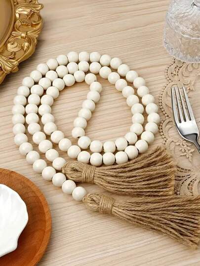 قلادة خرز خشبي بتصميم شرائط قطعة واحدة, اكسسوارات مجوهرات يدوية, خرز خشبي بلون الخشب الأصلي، حبل خرز خشبي، ديكور منزلي للمعلقات، إكسسوارات زخرفية، ديكور المنزل، ديكور المطبخ، ديكور عيد الهالوين، ديكور الغرفة، ديكور عيد الميلاد، ديكور الحفلات، حرف زخرفية،