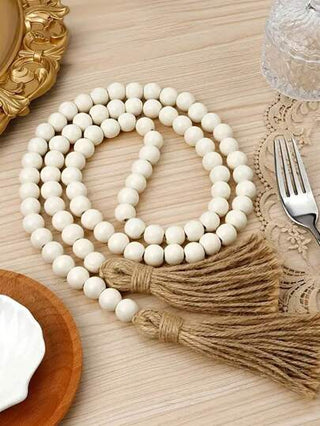 قلادة خرز خشبي بتصميم شرائط قطعة واحدة, اكسسوارات مجوهرات يدوية, خرز خشبي بلون الخشب الأصلي، حبل خرز خشبي، ديكور منزلي للمعلقات، إكسسوارات زخرفية، ديكور المنزل، ديكور المطبخ، ديكور عيد الهالوين، ديكور الغرفة، ديكور عيد الميلاد، ديكور الحفلات، حرف زخرفية،