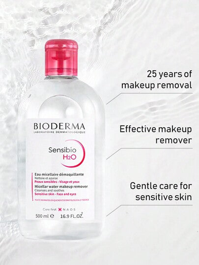Bioderma ماء الميسيلار سانسبيو، 500مل، تنظيف عميق، خالي من العطور، للوجه والعين والشفاه