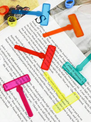 أدوات مكتبية ومدرسية مجموعة دعم القراءة - قطعة واحدة: شريط توجيه القراءة، معزز يدوي، وعلامات الصفحة، لتحسين التركيز والفهم للأفراد الذين يعانون من صعوبات في القراءة وتشتت الانتباه
