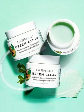 Farmacy بالم إزالة المكياج Green Clean ينعم ويذوب الشوائب لجميع أنواع البشرة مع خلاصة الإكيناسيا الخضراء (GreenEnvy(TM))، وزيوت شجرة المورينجا وزيت بذور عباد الشمس - 0.6 أوقية / 20 مل