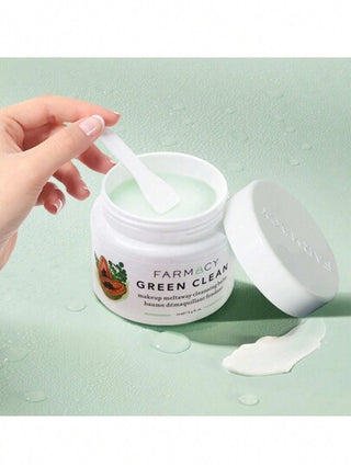 Farmacy بالم إزالة المكياج Green Clean ينعم ويذوب الشوائب لجميع أنواع البشرة مع خلاصة الإكيناسيا الخضراء (GreenEnvy(TM))، وزيوت شجرة المورينجا وزيت بذور عباد الشمس - 0.6 أوقية / 20 مل