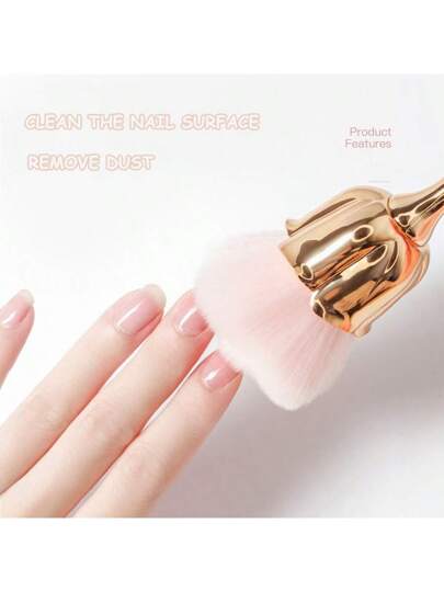 HMQ beauty فرشاة أظافر مزينة بالزهور للمانيكير، فرشاة فن أظافر على شكل وردة، أدوات ملحقات الأظافر، فرش تنظيف الغبار