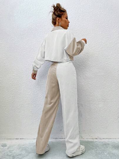 SHEIN Unity طقم نسائي كاجوال من قطعتين بالباتشورك