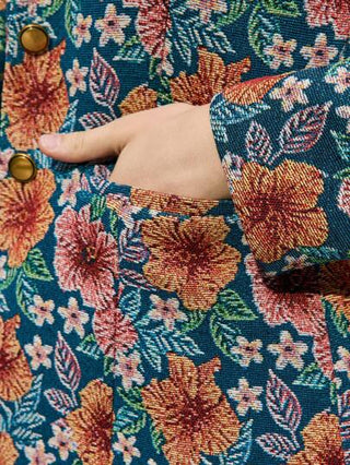 Maija سترة بطبعات زهور مطبوعة بأكمام طويلة، ارتداء غربي، إطلالة نسائية للعطلات