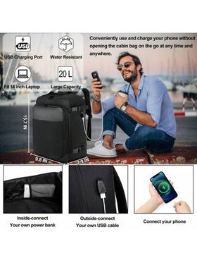 EZUOLA حقيبة ظهر سفر متعددة الوظائف،متعددة الأقسام، سعة كبيرة وتصميم أنيق، بمنفذ USB، حقيبة كلية صيفية،حقيبة كتب الأب، هدية عيد الميلاد،حقيبة ضرورات السفر، حقيبة كبيرة للربيع، حقيبة كمبيوتر محمول، حقيبة ظهر معتمدة من جوي، مستلزمات رجالية، حقيبة ظهر للت...