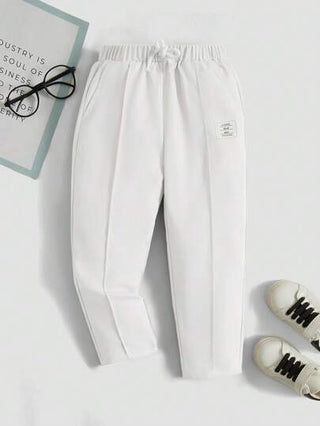 SHEIN بنطلون شبابي مرتاح مريح ذو خصر مطاطي