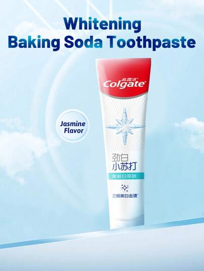 colgate معجون أسنان بنكهة الياسمين بصودا الخبز المبيِّضة، تبييض، لطيف وغير كاشط، رغوة غنية، منعّش للنفس، عالي النقاوة (120جم/4.23 أونصة)