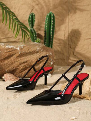 On feet& in love أحذية كعب عالي أنيقة للنساء بطرف مدبب وحزام، مناسبة للاستخدام في العمل مع الفساتين المختلفة أو لحفلات الزفاف