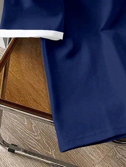 EZwear تي شيرت نسائي فضفاض بياقة دائرية وأكمام قصيرة، جرافيك برازيلي تباين الطرف، بناءً بسيط وعصري لفصل الصيف