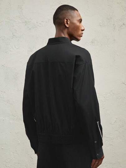 AKNOTIC Business Casual قميص رجالي بتصميم مبطن ضيق من القماش المنسوج، كاجوال