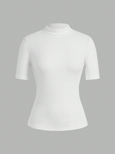EZwear مجموعة بلوزة قاعدية أساسية بأكمام طويلة ٣/٤ ضيقة الشكل بياقة عالية للنساء ٢ قطعة,مناسبة للانتقال إلى فصل الخريف
