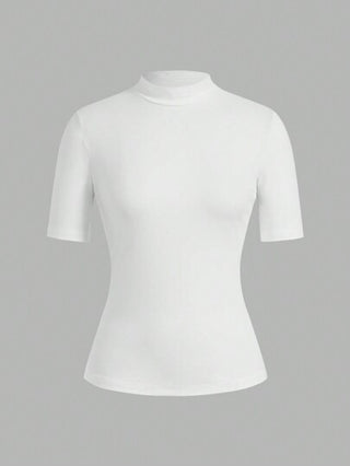 EZwear مجموعة بلوزة قاعدية أساسية بأكمام طويلة ٣/٤ ضيقة الشكل بياقة عالية للنساء ٢ قطعة,مناسبة للانتقال إلى فصل الخريف