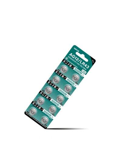 10-100 بطارية زر AG12 LR43 AG 12 SR43 186 386 LR1142 V12GA بجهد 1.55V لساعات اليد والألعاب والأجهزة عن بعد