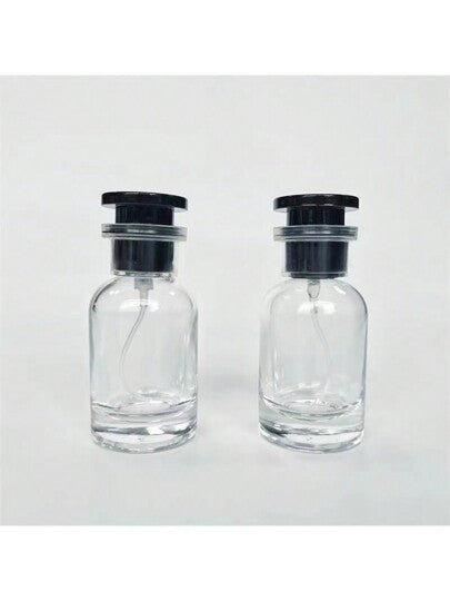 زجاجة عطر زجاجية فاخرة 30مل ، رشاش مستحضرات تجميل ناعم ، وعاء زيوت أساسية زجاجي شفاف محمول، مناسب للسفر قطعة واحدة