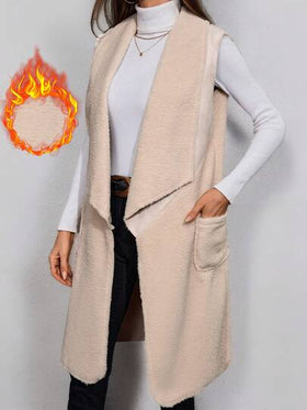 SHEIN LUNE جاكيت عادية بدون أكمام وياقة كبيرة للنساء