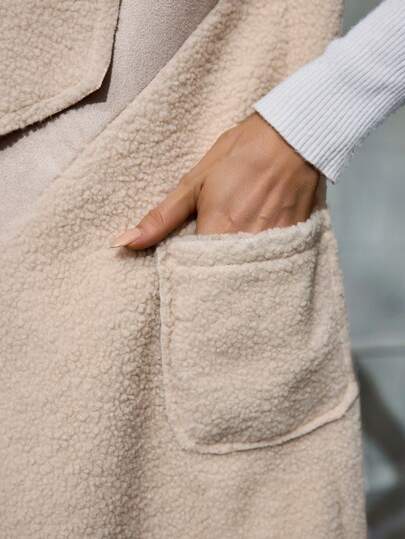 SHEIN LUNE جاكيت عادية بدون أكمام وياقة كبيرة للنساء