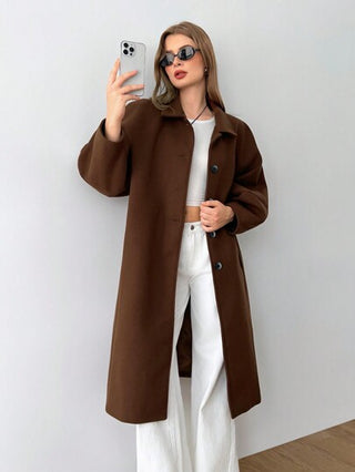 Flirla معطف صوفي كاجوال للخريف والشتاء