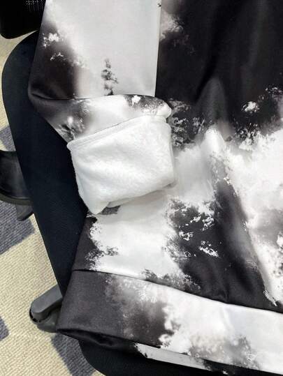 SHEIN 1 قطعة بلوزة كاجوال مريحة دافئة ذات لون أحادي مع سحاب نصفي وجيب كنغر مصنوعة من الأقمشة المحبوكة، هدايا الحفلات، ملابس العودة إلى المدرسة، خريف/شتاء