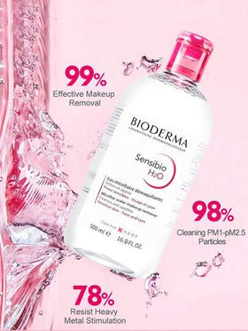 Bioderma ماء التنظيف الخفيف للوجه متعدد الاستخدامات (منظف للوجه ، مزيل للمكياج وتنظيف العيون والشفاه) ، 500مل