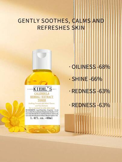 Kiehl's منظف توني مستخلص أعشاب الزهور بدون مهدئ لبشرة الوجه العادية إلى الدهنية حجم صغير 1.4 أونصة سائلة - 40 مل