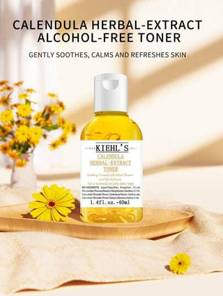 Kiehl's منظف توني مستخلص أعشاب الزهور بدون مهدئ لبشرة الوجه العادية إلى الدهنية حجم صغير 1.4 أونصة سائلة - 40 مل