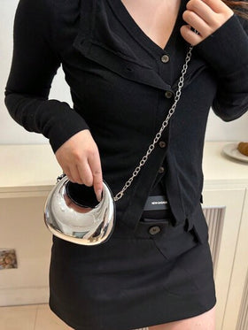 حقيبة يد صغيرة بشكل صندوق هلال قمري من البلاستيك الشفاف، حقيبة كتف/متقاطعة بسلسلة موضة متعددة الاستخدامات، مناسبة لحمل أحمر الشفاه والسماعات، هدية عيد الحب