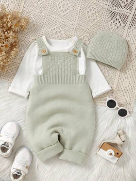SHEIN Vintaside Kids رومبير بسيط مزين بالكابوشون والكفرصات للأطفال الصبيان