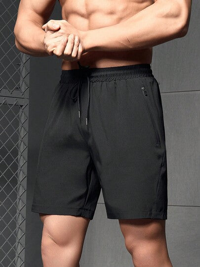Manfinity Sport Corelite شورت رياضي للرجال من مانفينيتي بجيب سحاب ورسومات حرفية، قطعة مرنة، شورت جوجر "أحب حبيبي" بشعار الفخر، شورت رياضة وتمرين، بنطلون رياضي، شورت أسود