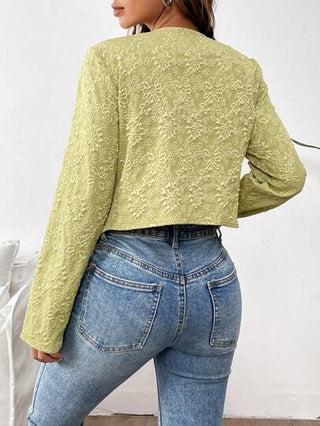 LUNE جاكيت أنيقة ذات أكمام طويلة بنسيج جاكار مُنسَّج للنساء