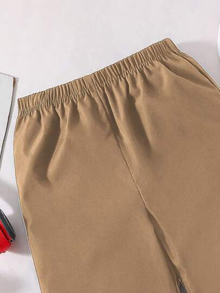 SHEIN بنطال كاجوال للبنين المراهقين مع شريط جانبي مطبوع ، للاستخدام اليومي