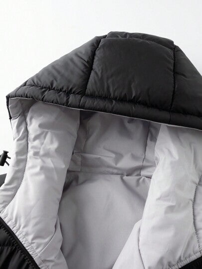 Manfinity Homme معطف مبطن ذو قبعة قابل للعكس مع رباط للرجال