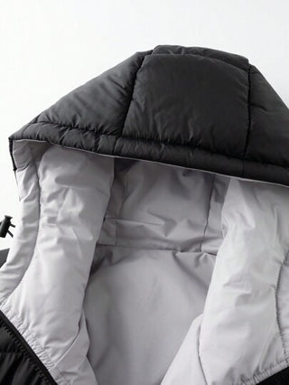 Manfinity Homme معطف مبطن ذو قبعة قابل للعكس مع رباط للرجال