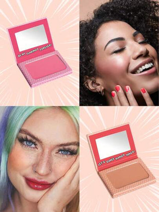 Misslyn مجموعة قرص أحمر خدود Treatment Me Sweet Powder Blush ، قوام بودرة حريرية ، يضيء الوجه بلون ثابت أو لامع ، مع مرآة ، إضاءة طبيعية خامدة ، صبغة طويلة الأمد ، خفيفة ، ناعمة ، قابلة للمزج ، تلوين خدود بودري طبيعي ، مكياج نمط Y2K ، هدايا عيد الحب...