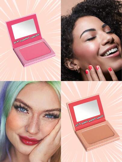 Misslyn مجموعة قرص أحمر خدود Treatment Me Sweet Powder Blush ، قوام بودرة حريرية ، يضيء الوجه بلون ثابت أو لامع ، مع مرآة ، إضاءة طبيعية خامدة ، صبغة طويلة الأمد ، خفيفة ، ناعمة ، قابلة للمزج ، تلوين خدود بودري طبيعي ، مكياج نمط Y2K ، هدايا عيد الحب...