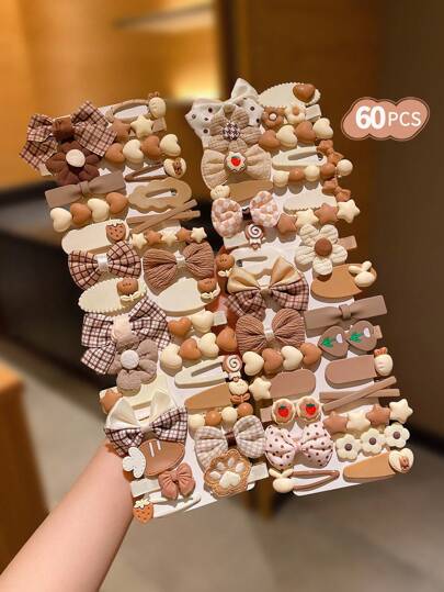 15 قطعة مشابك شعر كيوت وملونة لفتيات