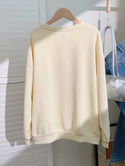 EZwear هوديي بطباعة سيارة قديمة، بغرز فضفاضة، كاجوال للنساء لفصلي الخريف والشتاء، بأكمام طويلة، ملابس رمضان